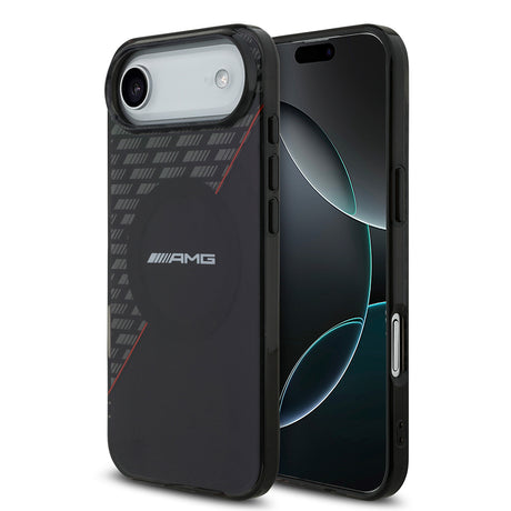 Apple iPhone 17 Air Kılıf AMG Orjinal Lisanslı M-safe Şarj Özellikli Çift Katmanlı Kırmızı Çapraz Çizgili Kapak