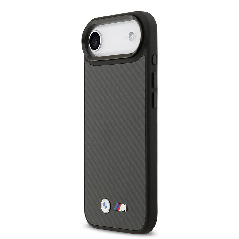Apple iPhone 17 Air Kılıf BMW Orjinal Lisanslı M-safe Şarj Özellikli Karbon Fiber Metal Logolu Kevlar Kapak