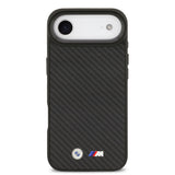 Apple iPhone 17 Air Kılıf BMW Orjinal Lisanslı M-safe Şarj Özellikli Karbon Fiber Metal Logolu Kevlar Kapak