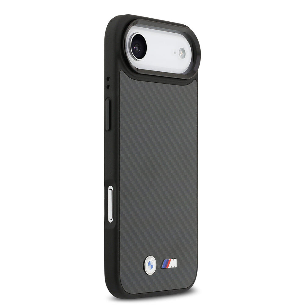 Apple iPhone 17 Air Kılıf BMW Orjinal Lisanslı M-safe Şarj Özellikli Karbon Fiber Metal Logolu Kevlar Kapak