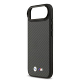 Apple iPhone 17 Air Kılıf BMW Orjinal Lisanslı M-safe Şarj Özellikli Karbon Fiber Metal Logolu Kevlar Kapak