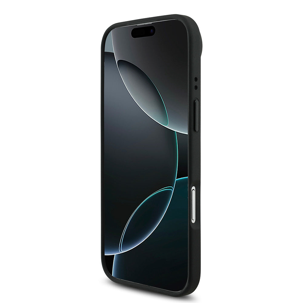 Apple iPhone 17 Air Kılıf BMW Orjinal Lisanslı M-safe Şarj Özellikli M Logolu Üç Şeritli Delikli Deri Kapak