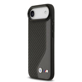 Apple iPhone 17 Air Kılıf BMW Orjinal Lisanslı M-safe Şarj Özellikli Metal BMW ve M Logolu PU Karbon Tasarımlı Kapak