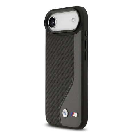 Apple iPhone 17 Air Kılıf BMW Orjinal Lisanslı M-safe Şarj Özellikli Metal BMW ve M Logolu PU Karbon Tasarımlı Kapak