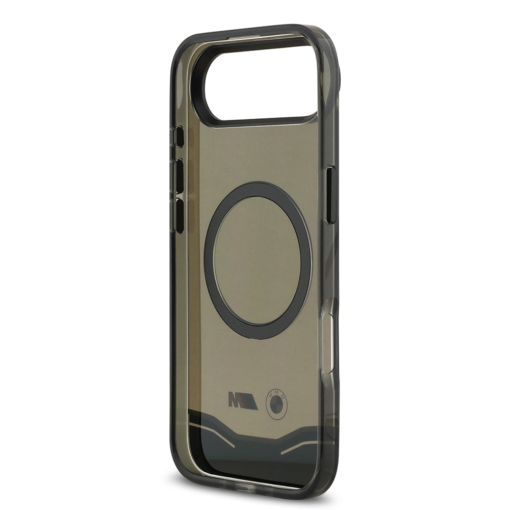 Apple iPhone 17 Air Kılıf BMW Orjinal Lisanslı M-safe Şarj Özellikli Metal Buton Tasarımlı Tranparan M Dizayn Kapak