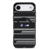 Apple iPhone 17 Air Kılıf BMW Orjinal Lisanslı M-safe Şarj Özellikli Metal Kamera Butonlu Yatay Şeritli M Dizayn Kapak