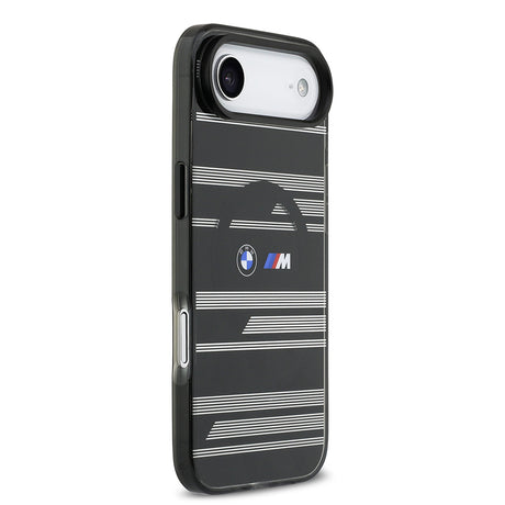 Apple iPhone 17 Air Kılıf BMW Orjinal Lisanslı M-safe Şarj Özellikli Metal Kamera Butonlu Yatay Şeritli M Dizayn Kapak