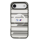 Apple iPhone 17 Air Kılıf BMW Orjinal Lisanslı M-safe Şarj Özellikli Metal Kamera Butonlu Yatay Şeritli M Dizayn Kapak