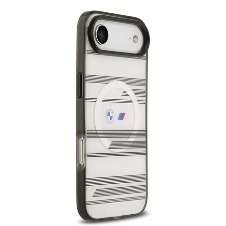 Apple iPhone 17 Air Kılıf BMW Orjinal Lisanslı M-safe Şarj Özellikli Metal Kamera Butonlu Yatay Şeritli M Dizayn Kapak