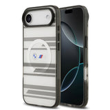 Apple iPhone 17 Air Kılıf BMW Orjinal Lisanslı M-safe Şarj Özellikli Metal Kamera Butonlu Yatay Şeritli M Dizayn Kapak
