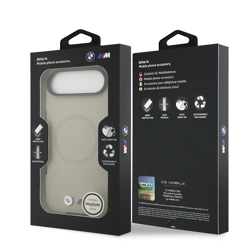 Apple iPhone 17 Air Kılıf BMW Orjinal Lisanslı M-safe Şarj Özellikli Metal Logolu Delikli M Dizayn Deri Kapak