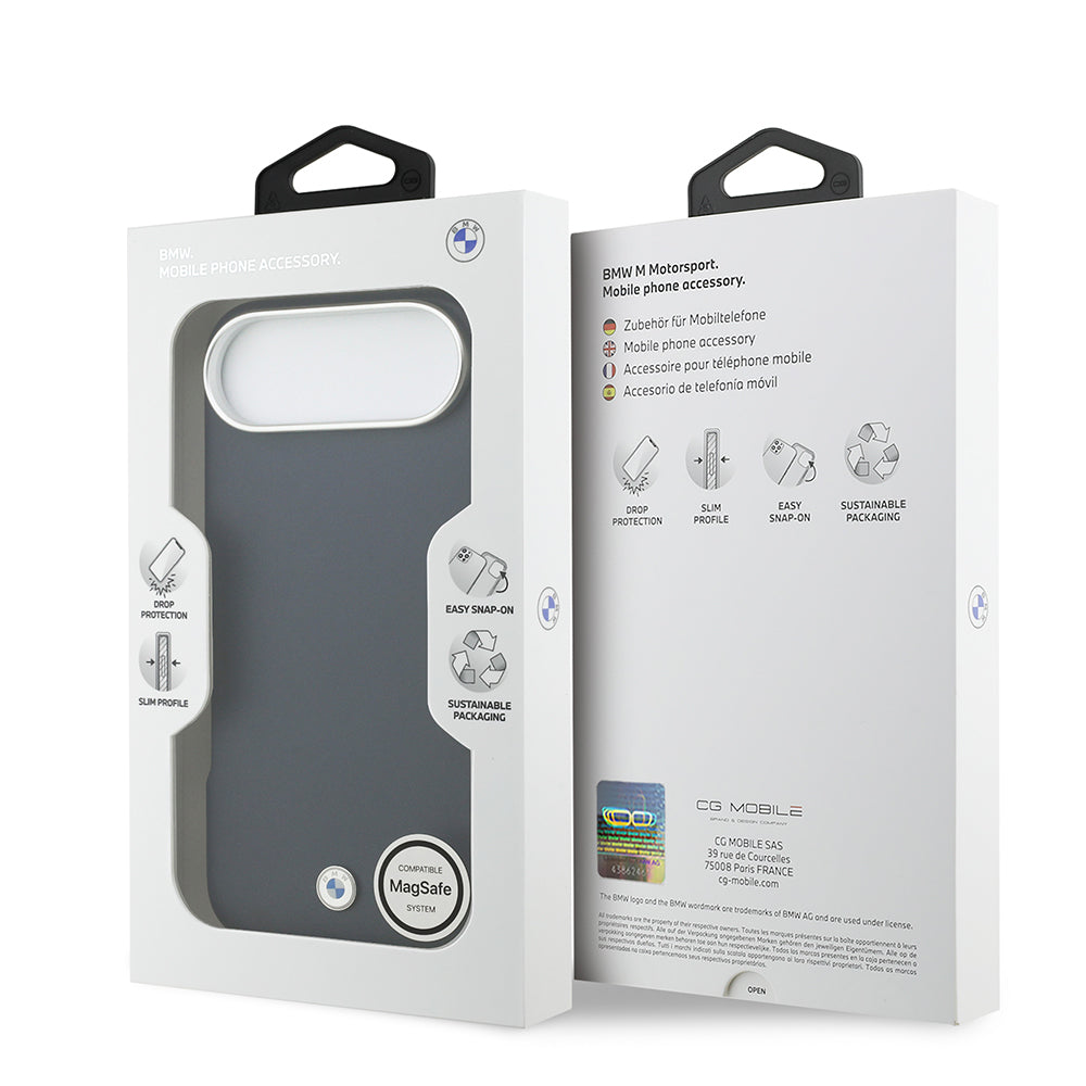 Apple iPhone 17 Air Kılıf BMW Orjinal Lisanslı M-safe Şarj Özellikli Metal Logolu Tam Kaplama Deri Kapak