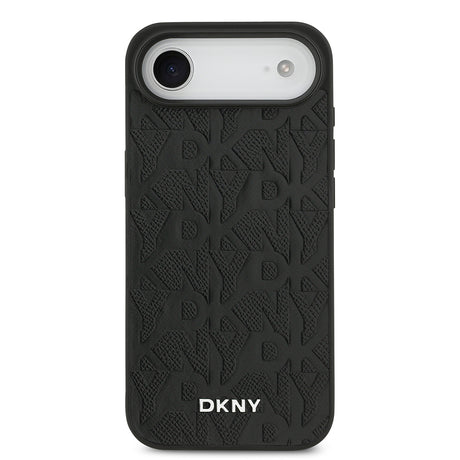 Apple iPhone 17 Air Kılıf DKNY Orjinal Lisanslı M-safe Şarj Özellikli 3D Yazılı Grid Pattern Kapak