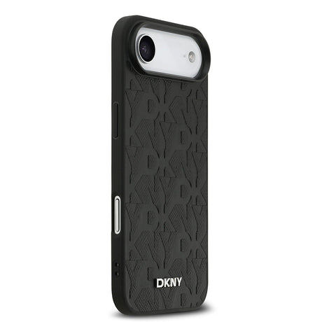 Apple iPhone 17 Air Kılıf DKNY Orjinal Lisanslı M-safe Şarj Özellikli 3D Yazılı Grid Pattern Kapak