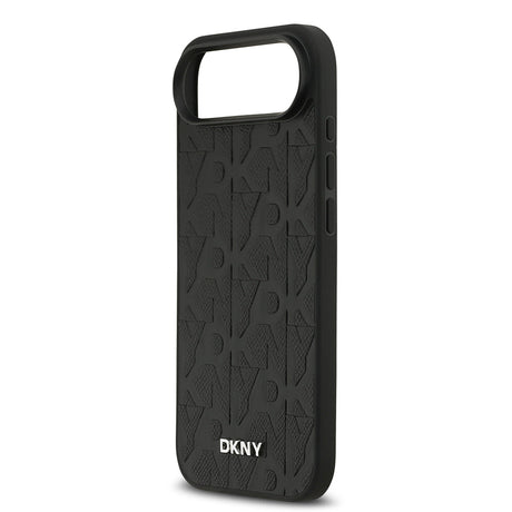 Apple iPhone 17 Air Kılıf DKNY Orjinal Lisanslı M-safe Şarj Özellikli 3D Yazılı Grid Pattern Kapak