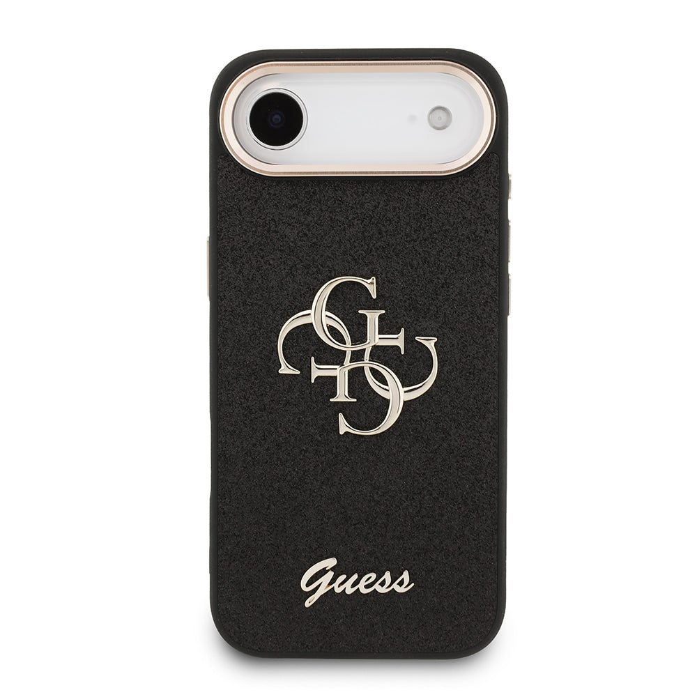Apple iPhone 17 Air Kılıf Guess Orjinal Lisanslı 4G Büyük Metal Kamera Çerçeveli ve Logolu Glitter Kapak