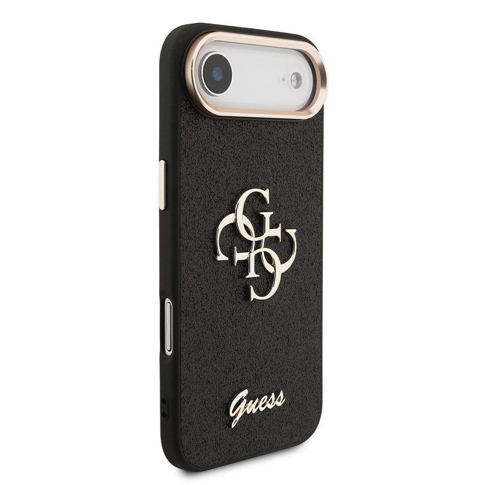 Apple iPhone 17 Air Kılıf Guess Orjinal Lisanslı 4G Büyük Metal Kamera Çerçeveli ve Logolu Glitter Kapak