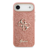 Apple iPhone 17 Air Kılıf Guess Orjinal Lisanslı 4G Büyük Metal Kamera Çerçeveli ve Logolu Glitter Kapak