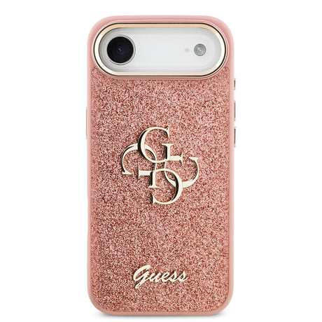 Apple iPhone 17 Air Kılıf Guess Orjinal Lisanslı 4G Büyük Metal Kamera Çerçeveli ve Logolu Glitter Kapak
