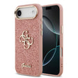 Apple iPhone 17 Air Kılıf Guess Orjinal Lisanslı 4G Büyük Metal Kamera Çerçeveli ve Logolu Glitter Kapak