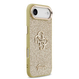 Apple iPhone 17 Air Kılıf Guess Orjinal Lisanslı 4G Büyük Metal Kamera Çerçeveli ve Logolu Glitter Kapak