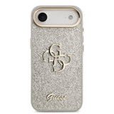 Apple iPhone 17 Air Kılıf Guess Orjinal Lisanslı 4G Büyük Metal Kamera Çerçeveli ve Logolu Glitter Kapak