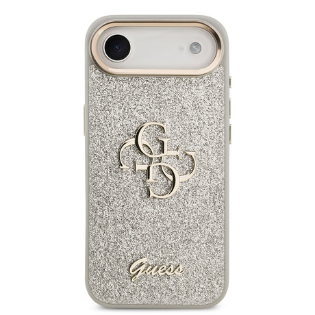 Apple iPhone 17 Air Kılıf Guess Orjinal Lisanslı 4G Büyük Metal Kamera Çerçeveli ve Logolu Glitter Kapak