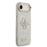 Apple iPhone 17 Air Kılıf Guess Orjinal Lisanslı 4G Büyük Metal Kamera Çerçeveli ve Logolu Glitter Kapak