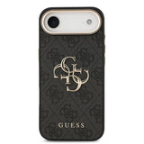 Apple iPhone 17 Air Kılıf Guess Orjinal Lisanslı Gold Metal Kamera Çerçeveli 4G Desenli Metal Büyük 4G ve Yazı Logolu Kapak