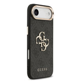Apple iPhone 17 Air Kılıf Guess Orjinal Lisanslı Gold Metal Kamera Çerçeveli 4G Desenli Metal Büyük 4G ve Yazı Logolu Kapak