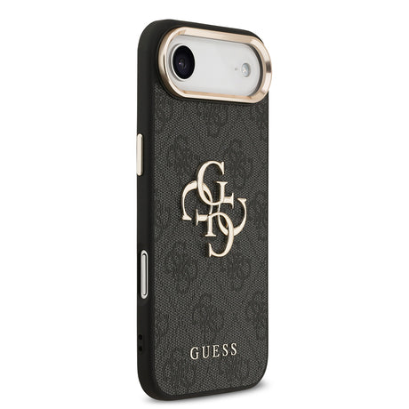 Apple iPhone 17 Air Kılıf Guess Orjinal Lisanslı Gold Metal Kamera Çerçeveli 4G Desenli Metal Büyük 4G ve Yazı Logolu Kapak