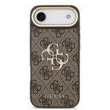 Apple iPhone 17 Air Kılıf Guess Orjinal Lisanslı Gold Metal Kamera Çerçeveli 4G Desenli Metal Büyük 4G ve Yazı Logolu Kapak