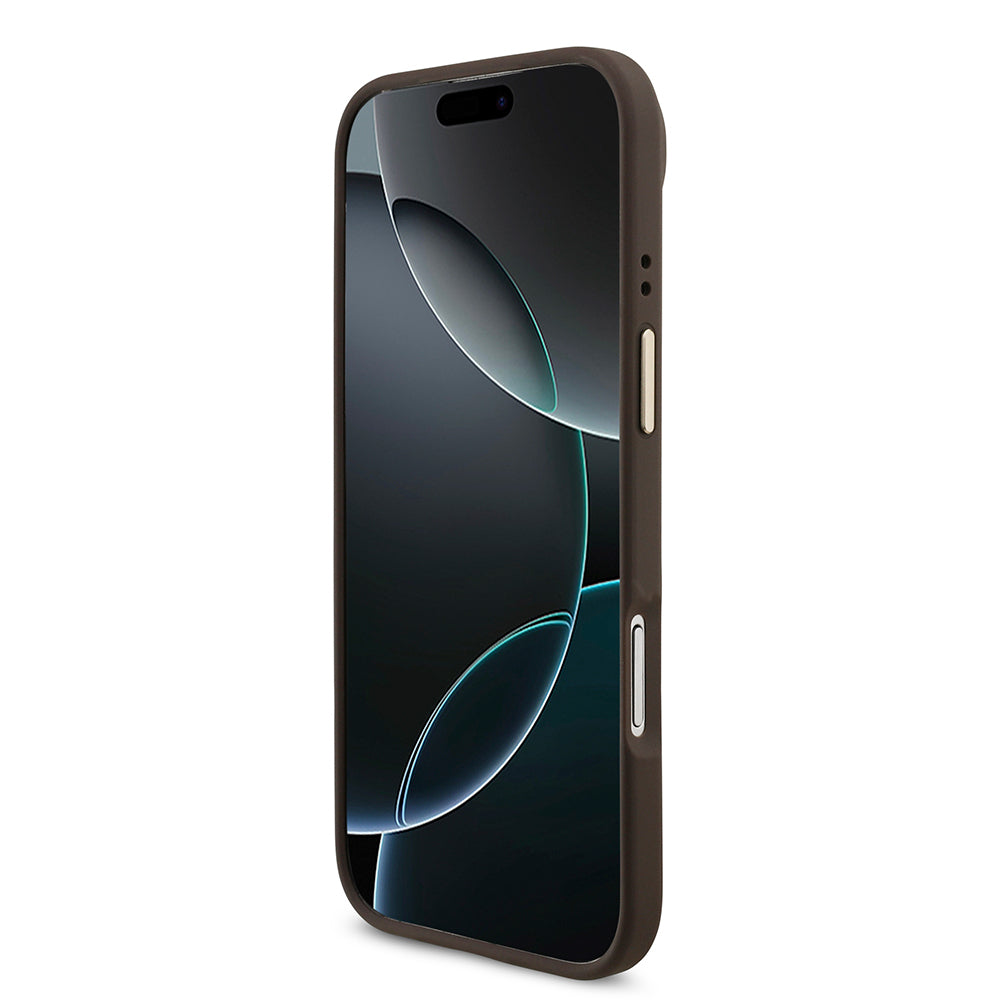 Apple iPhone 17 Air Kılıf Guess Orjinal Lisanslı Gold Metal Kamera Çerçeveli 4G Desenli Metal Büyük 4G ve Yazı Logolu Kapak
