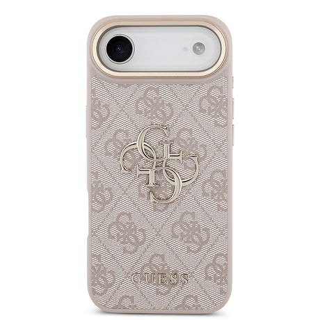 Apple iPhone 17 Air Kılıf Guess Orjinal Lisanslı Gold Metal Kamera Çerçeveli 4G Desenli Metal Büyük 4G ve Yazı Logolu Kapak
