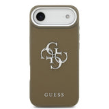 Apple iPhone 17 Air Kılıf Guess Orjinal Lisanslı Grained 4G Metal Büyük Logolu Kapak