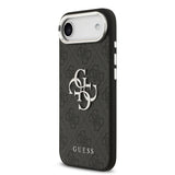 Apple iPhone 17 Air Kılıf Guess Orjinal Lisanslı Gümüş Metal Kamera Çerçeveli 4G Desenli Metal Büyük 4G ve Yazı Logolu Kapak