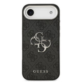 Apple iPhone 17 Air Kılıf Guess Orjinal Lisanslı Gümüş Metal Kamera Çerçeveli 4G Desenli Metal Büyük 4G ve Yazı Logolu Kapak