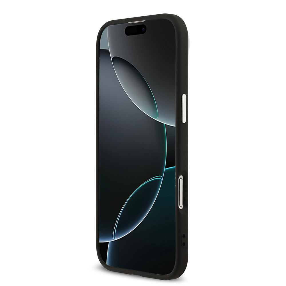 Apple iPhone 17 Air Kılıf Guess Orjinal Lisanslı Gümüş Metal Kamera Çerçeveli 4G Desenli Metal Büyük 4G ve Yazı Logolu Kapak