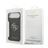 Apple iPhone 17 Air Kılıf Guess Orjinal Lisanslı Gümüş Metal Kamera Çerçeveli 4G Desenli Metal Büyük 4G ve Yazı Logolu Kapak