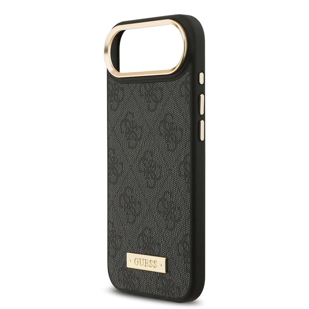 Apple iPhone 17 Air Kılıf Guess Orjinal Lisanslı M-safe Şarj Özellikli 4G Desenli PU Metal Plaka Klasik Logolu Kapak