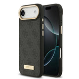 Apple iPhone 17 Air Kılıf Guess Orjinal Lisanslı M-safe Şarj Özellikli 4G Desenli PU Metal Plaka Klasik Logolu Kapak