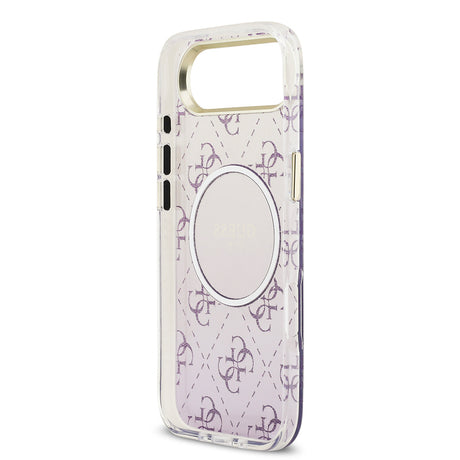 Apple iPhone 17 Air Kılıf Guess Orjinal Lisanslı M-safe Şarj Özellikli 4G Desenli Simli Silikon Kapak