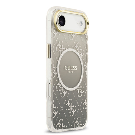 Apple iPhone 17 Air Kılıf Guess Orjinal Lisanslı M-safe Şarj Özellikli 4G Desenli Simli Silikon Kapak