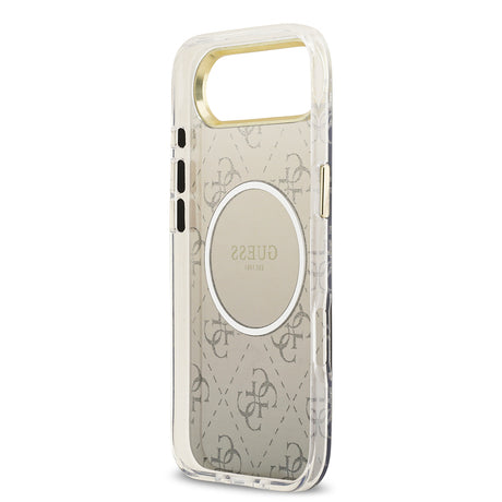Apple iPhone 17 Air Kılıf Guess Orjinal Lisanslı M-safe Şarj Özellikli 4G Desenli Simli Silikon Kapak