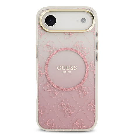 Apple iPhone 17 Air Kılıf Guess Orjinal Lisanslı M-safe Şarj Özellikli 4G Desenli Simli Silikon Kapak