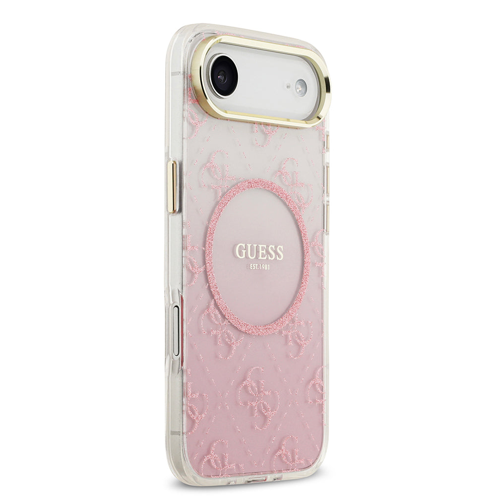 Apple iPhone 17 Air Kılıf Guess Orjinal Lisanslı M-safe Şarj Özellikli 4G Desenli Simli Silikon Kapak