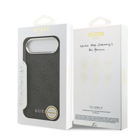 Apple iPhone 17 Air Kılıf Guess Orjinal Lisanslı M-safe Şarj Özellikli 4G Klasik Yazı Logolu Kapak