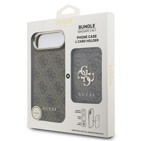 Apple iPhone 17 Air Kılıf Guess Orjinal Lisanslı M-safe Şarj Özellikli 4G Metal Büyük Logolu Kartlıklı Kapak