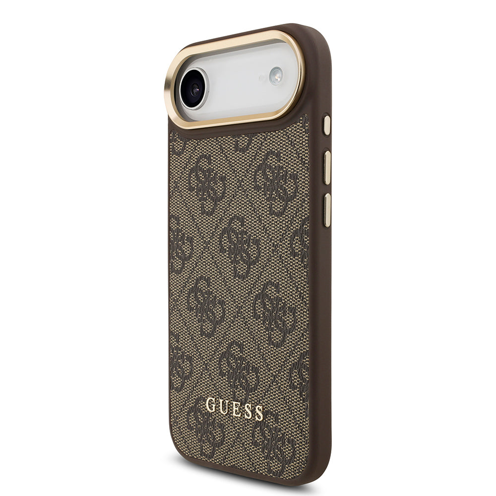 Apple iPhone 17 Air Kılıf Guess Orjinal Lisanslı M-safe Şarj Özellikli 4G Metal Büyük Logolu Kartlıklı Kapak