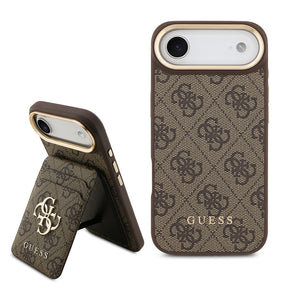 Apple iPhone 17 Air Kılıf Guess Orjinal Lisanslı M-safe Şarj Özellikli 4G Metal Büyük Logolu Kartlıklı Kapak